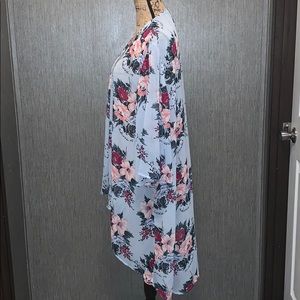 Always Indigo Sweaters - Always Indigo Floral Sheer high low Cardigan 2X Always Indigo Sweaters - Always Indigo Floral Sheer high low Cardigan 2X
